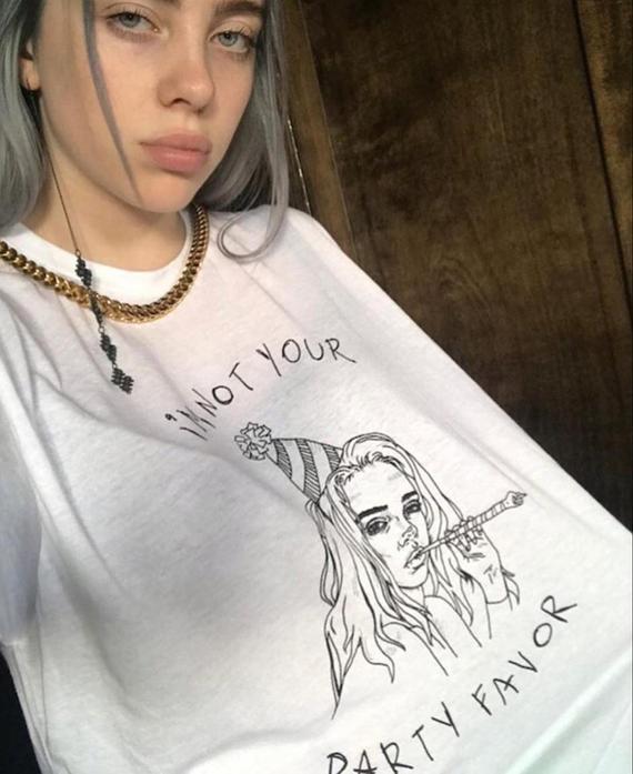 Billy Eilish wearing Party Favor t-shirt