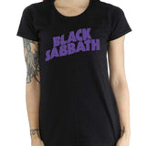 Billede af Black Sabbath Wavy Logo Vintage T-shirt til kvinder sort
