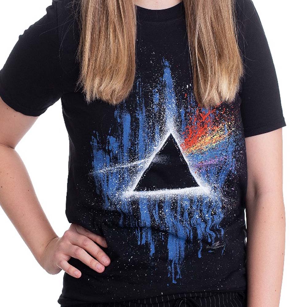 Billede af Pink Floyd Dark Side of the Moon Blue Splatter T-shirt til kvinder