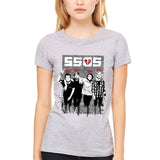 Billede af 5 Seconds of Summer 2 Finger Dripped T-shirt til kvinder