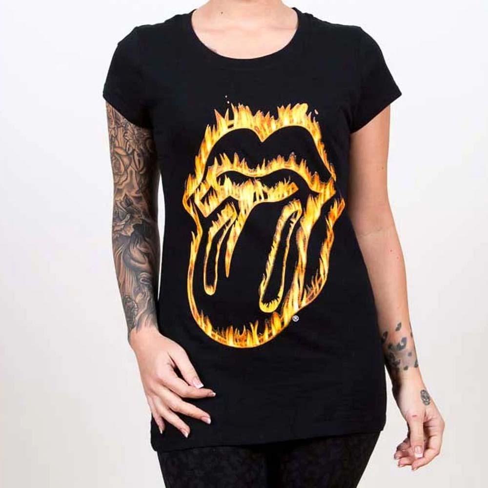 Billede af The Rolling Stones Flaming Tongue T-shirt til kvinder