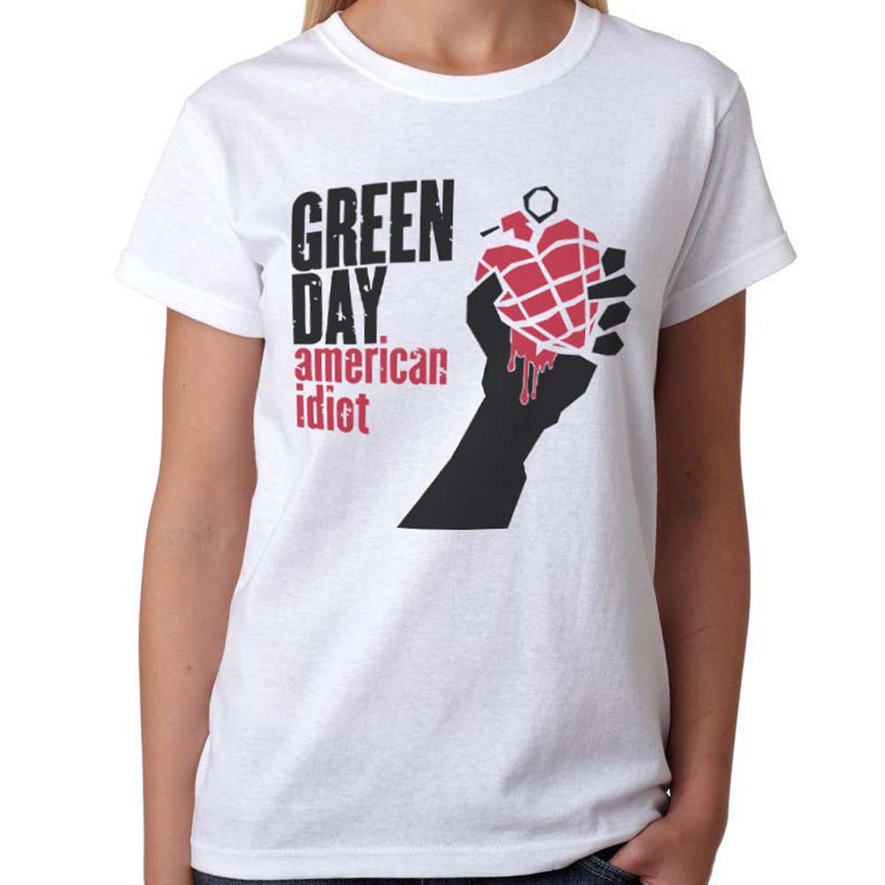 Billede af Green Day American Idiot T-shirt til kvinder hvid