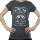 Billede af Johnny Cash The Man In Black T-shirt til kvinder