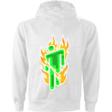 Billie Eilish Airbrush Flames Blohsh Hoodie hvid ryg