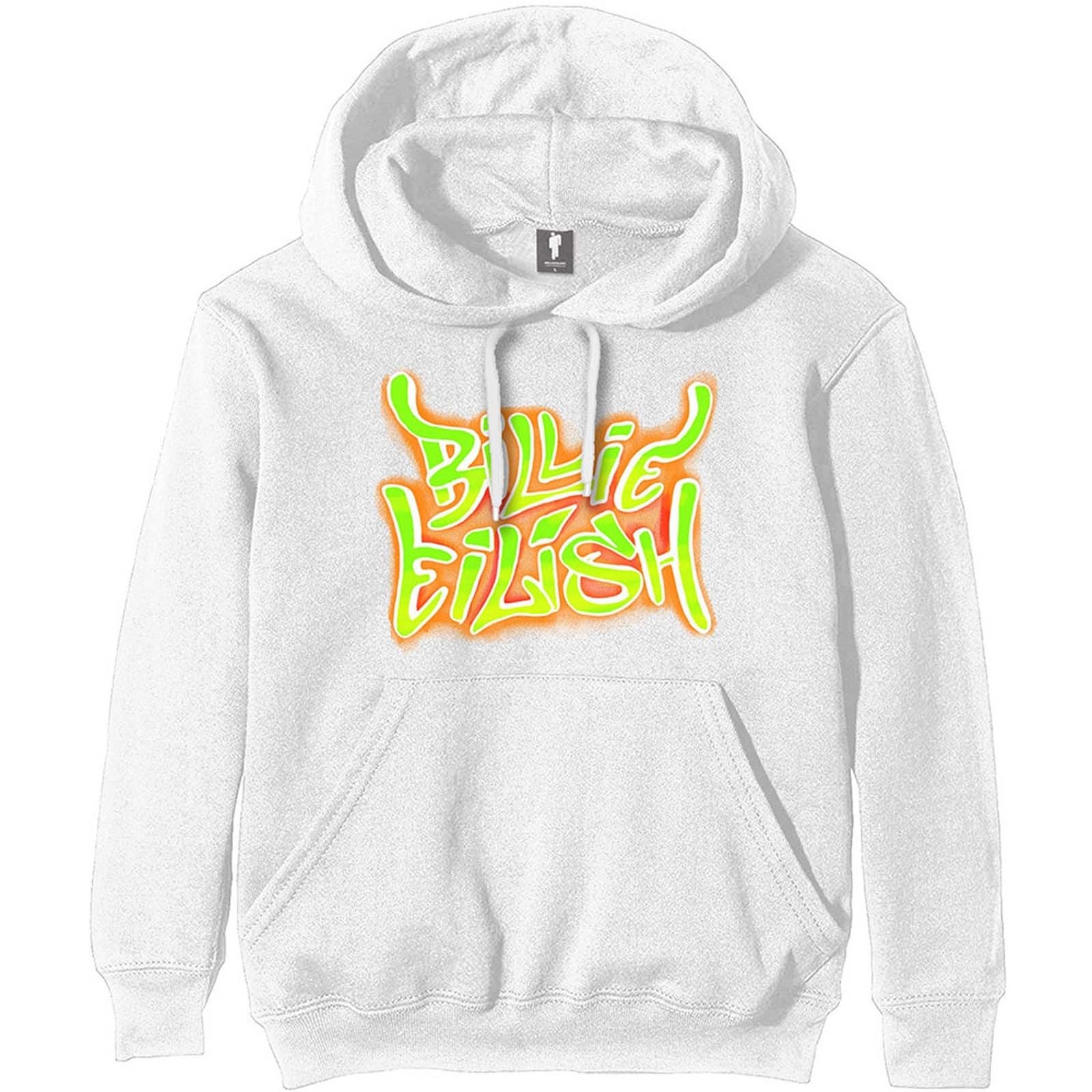 Billie Eilish Airbrush Flames Blohsh Hoodie hvid