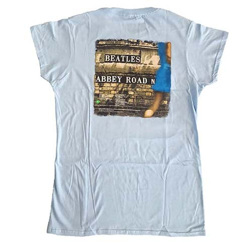 Billede af The Beatles Abbey Road T-shirt til kvinder lyseblå back