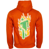 Billie Eilish Airbrush Flames Blohsh Hoodie orange ryg