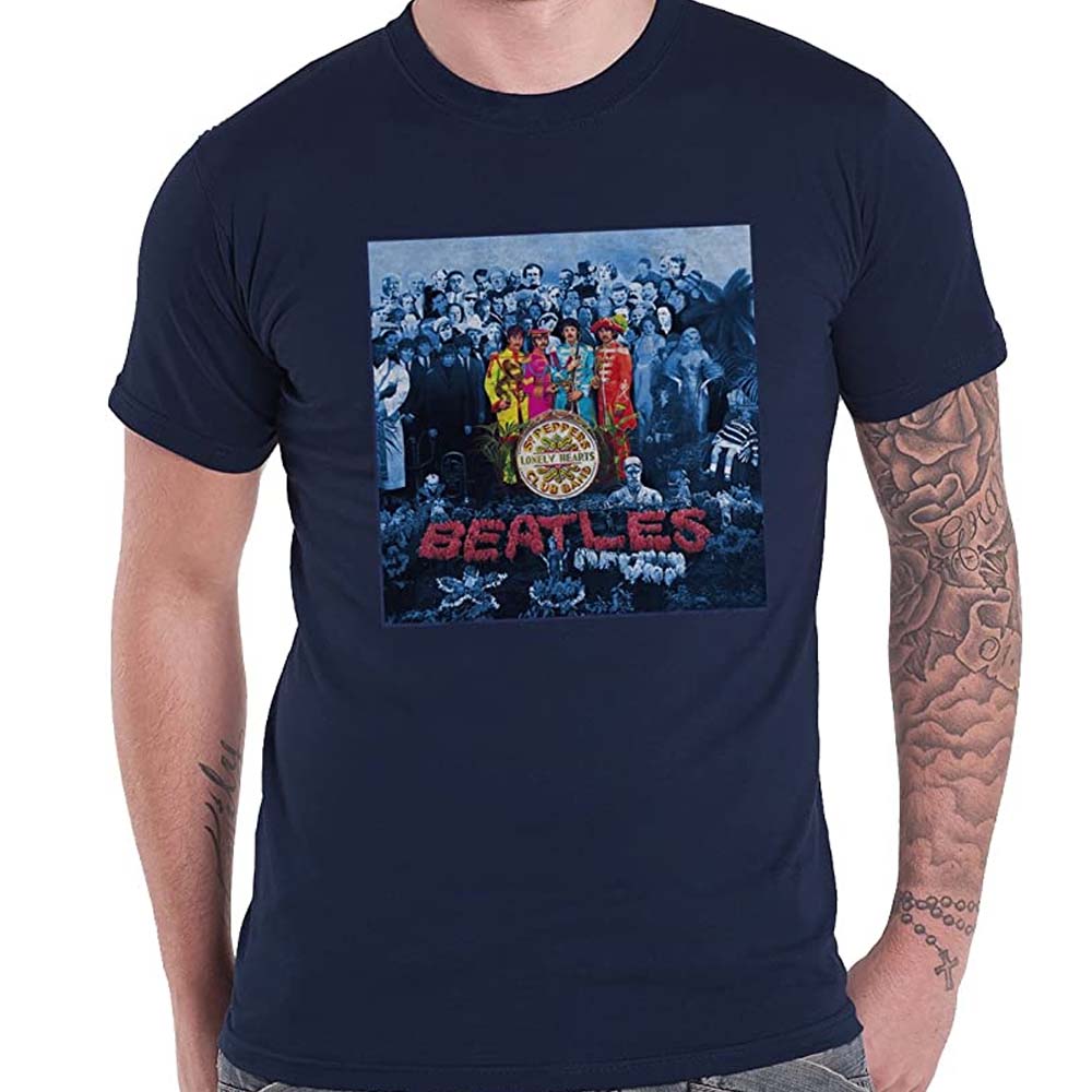 Billede af The Beatles Sgt Pepper Blue T-shirt back black