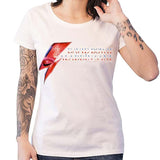 Billede af David Bowie Aladdin Sane Eye Flash T-shirt til kvinder hvid