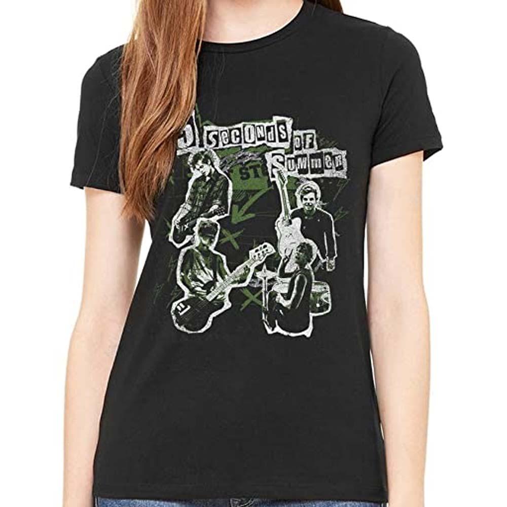 Billede af 5 Seconds of Summer Live! Collage T-shirt til kvinder