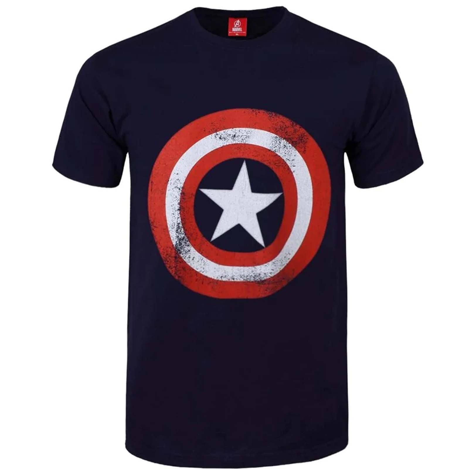 Billede af Marvel Comics Captain America Distressed Shield T-shirt