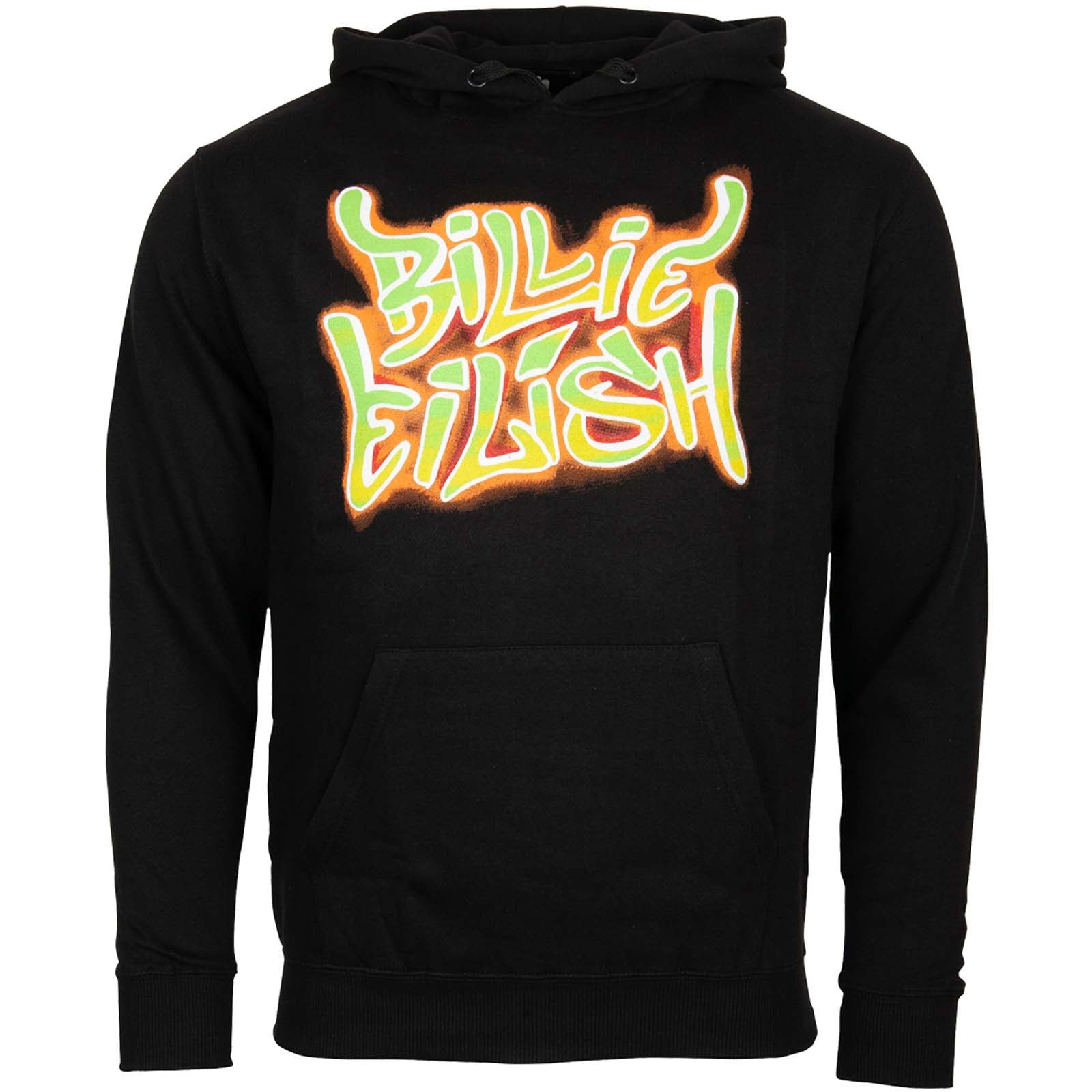 Billie Eilish Airbrush Flames Blohsh Hoodie sort front