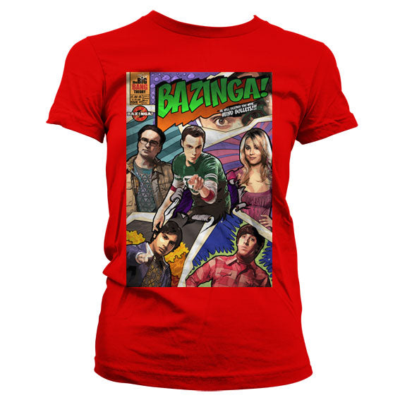 Billede af The Big Bang Theory, Bazinga Comic Cover T-shirt (Kvinder)