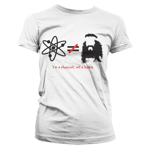 Billede af The Big Bang Theory, I´m A Physicist, Not A Hippie T-shirt (Kvinder)